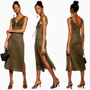 Topshop Khaki Keyhole Dress